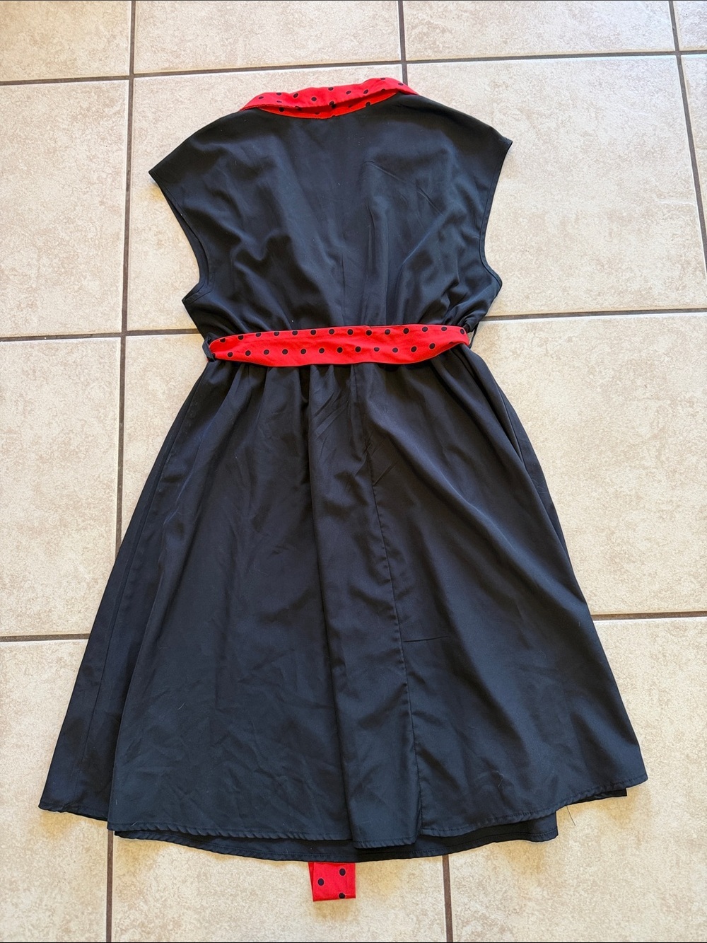 SHEIN Black Dress with Red Polka Dot Trim - Picture 6 of 6